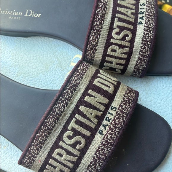 Dior Burgundy and Cream Sandals